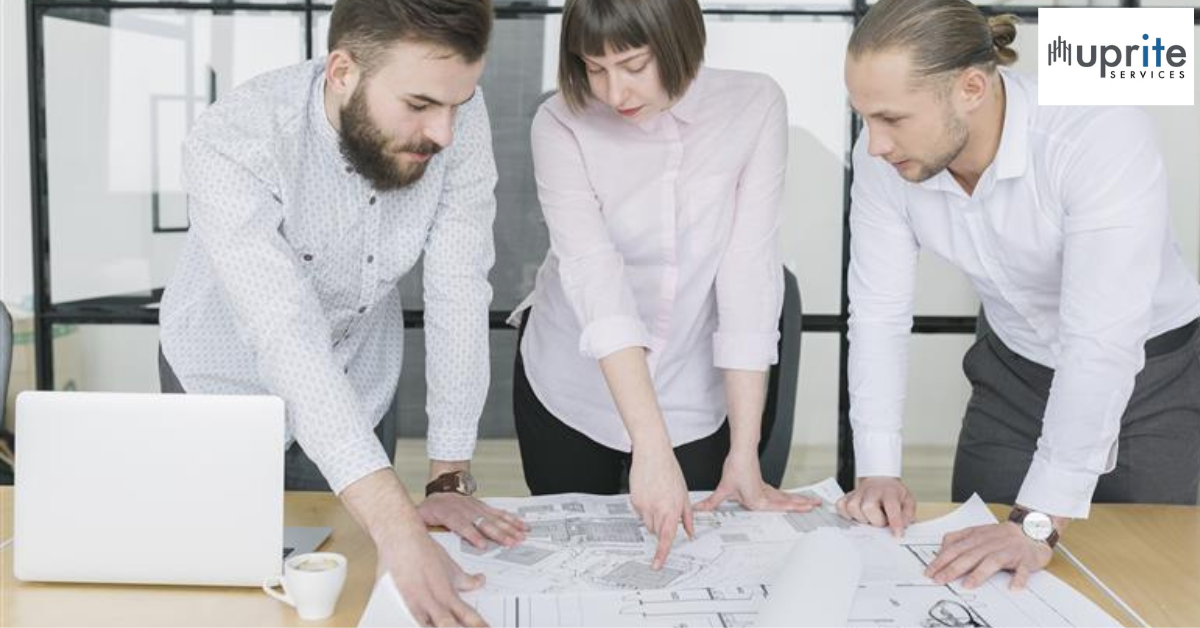 Featured image Best MSP for Architecture Firms in Houston Houston architecture firm team collaborating on large Revit model file in design studio