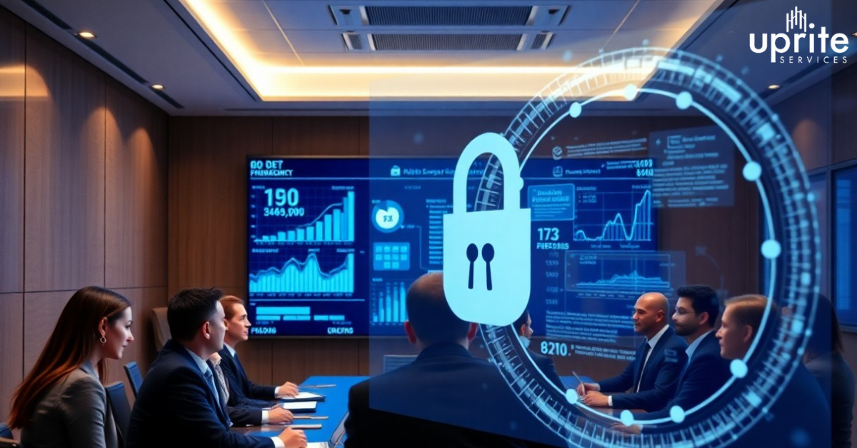 Board of directors reviewing cybersecurity risk dashboard